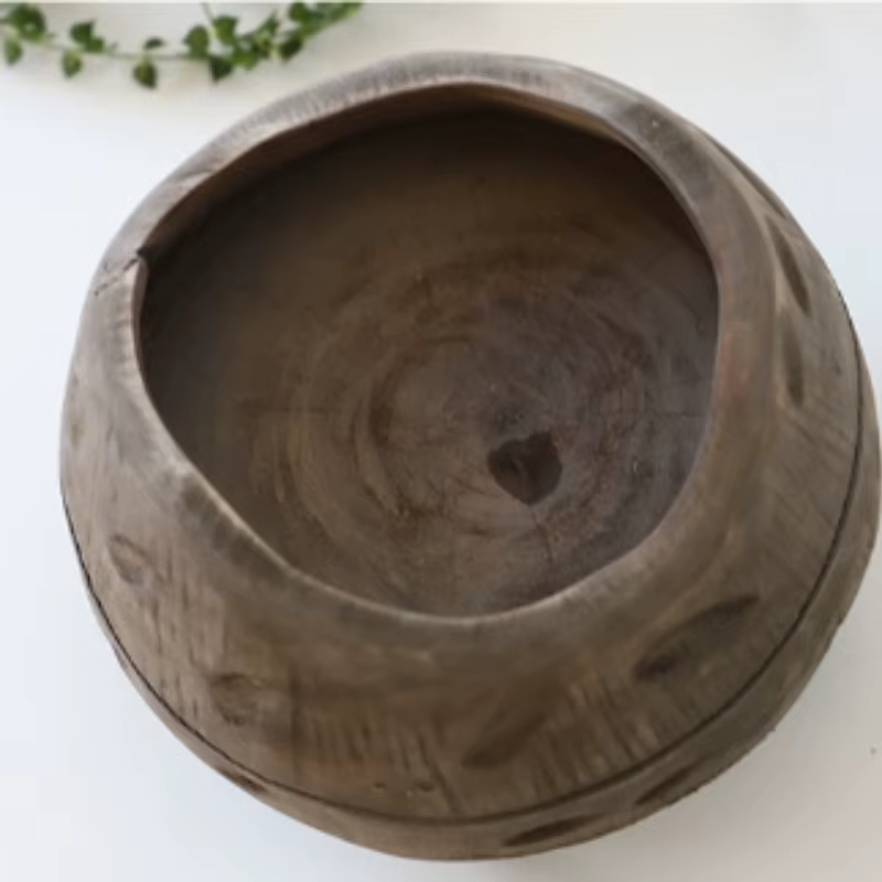 Vase à fleurs Vintage en bois vieilli