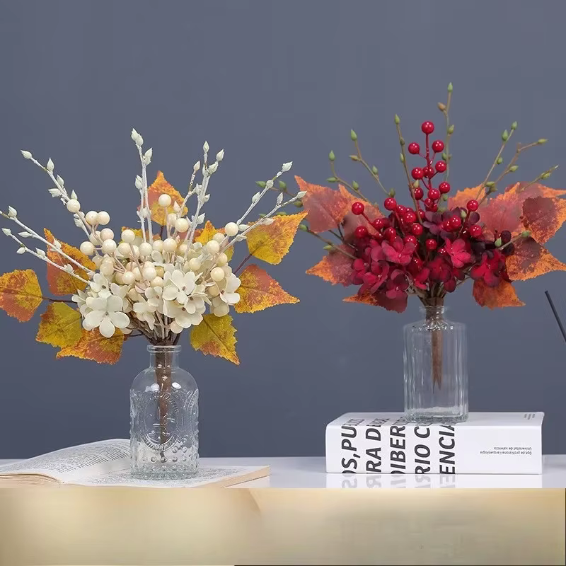 Bouquet de feuilles d'érable artificielles en mousse d'aloès vert