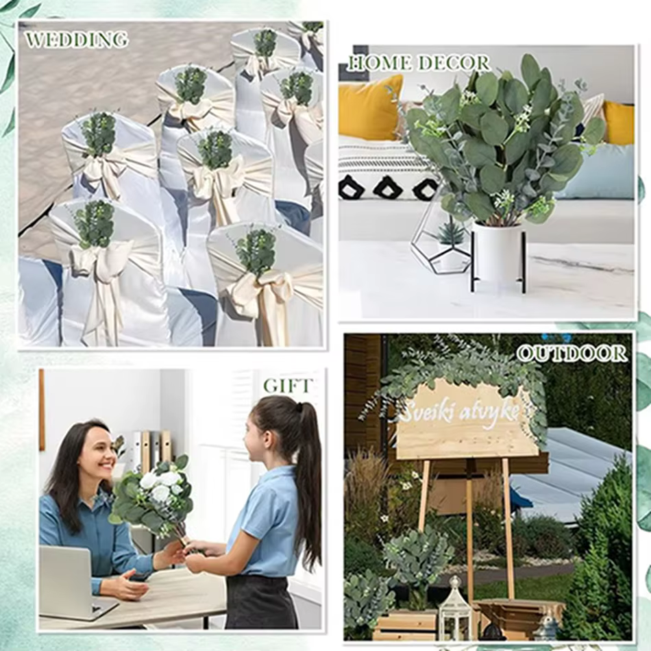 20pcs plante Artificielle vert combinaison BRICOLAGE mariée bouquet mariage fleur jardin salle à manger table centre
