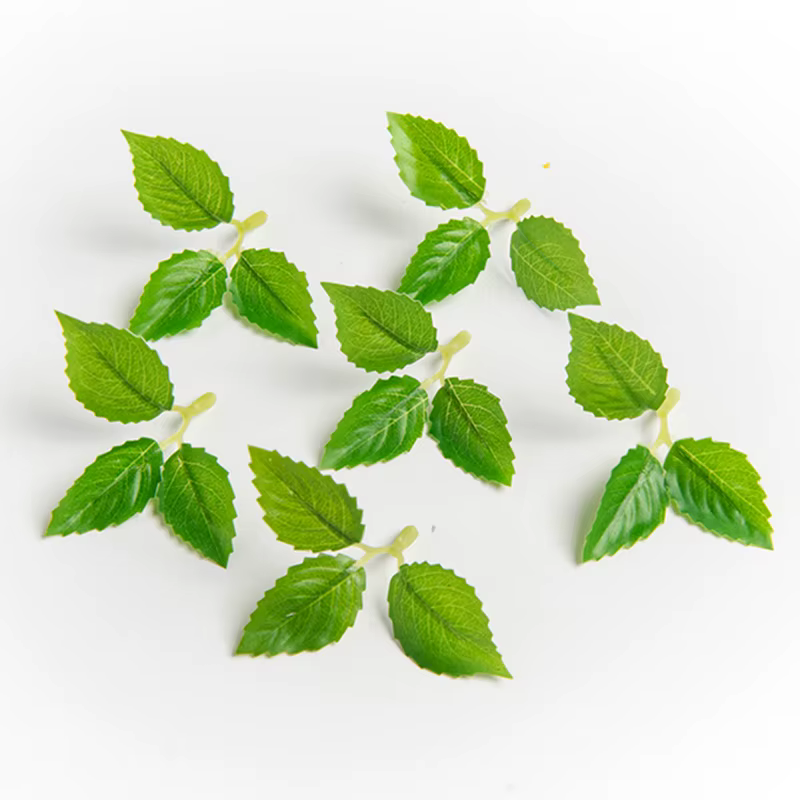 Feuilles vertes en soie pour fleurs artificielles