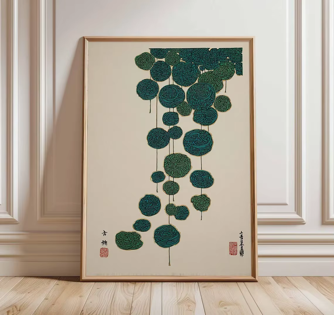 Impression d'art de lotus japonais