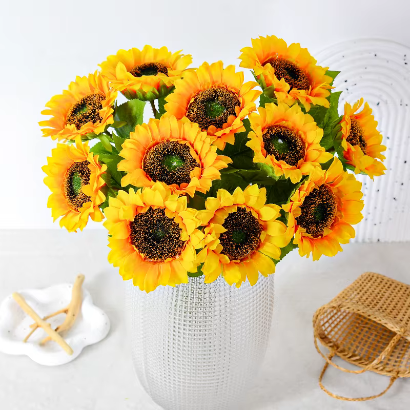 Fleur de tournesol artificielle unique