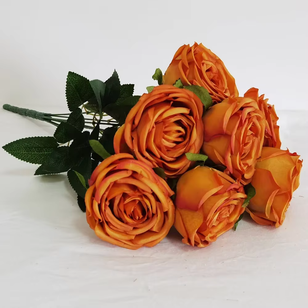 Bouquet de roses artificielles en soie