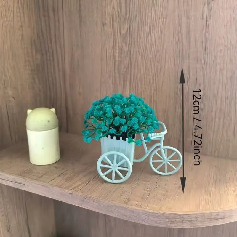 1 pièce Décoration florale artificielle style tricycle