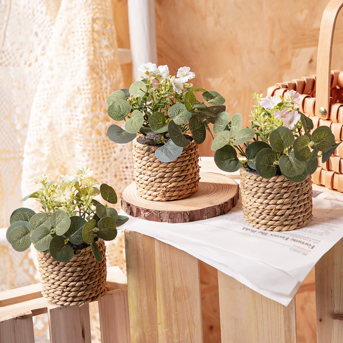 XIYA FLOWER Plantes artificielles vertes