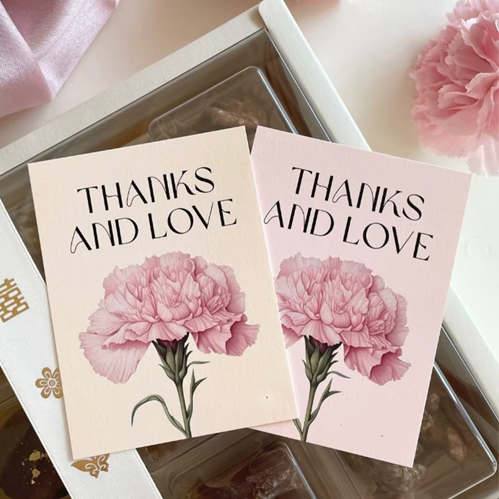Cartes de remerciement florales œillets