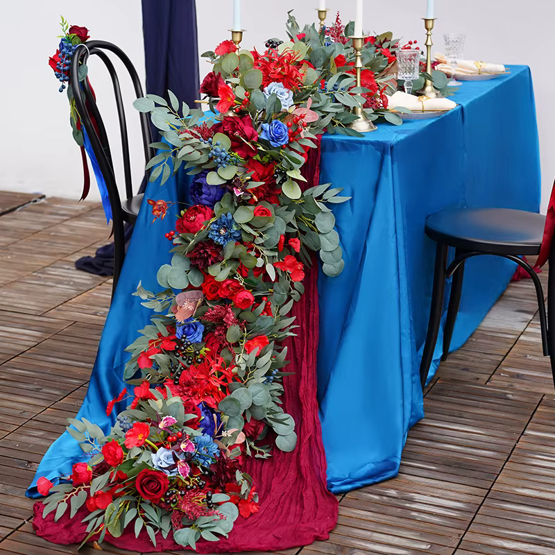 Plantes rouges et bleues