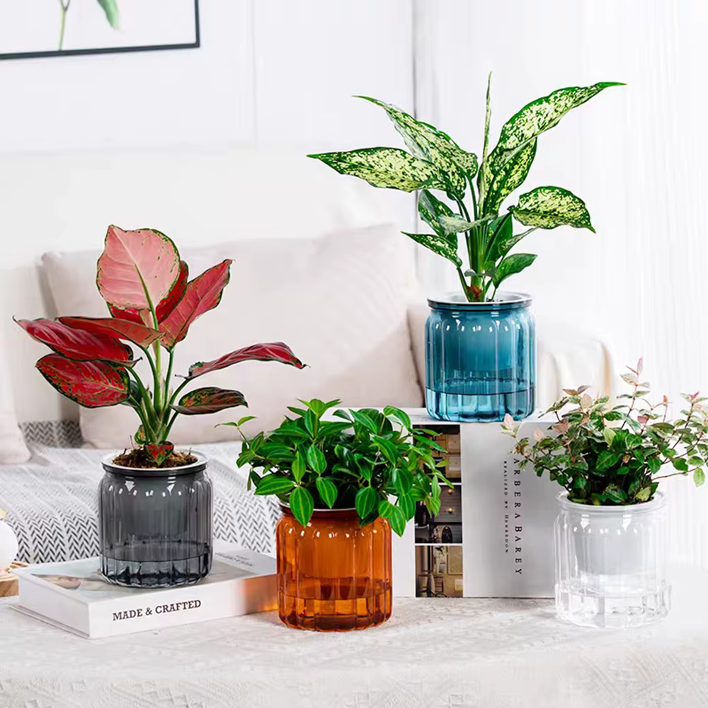 Pots de fleurs en plastique pour table