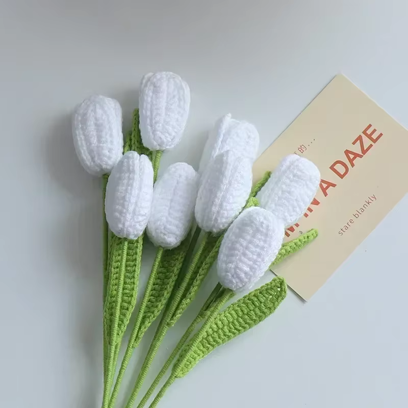 Bouquet de tulipes tricoté au Crochet