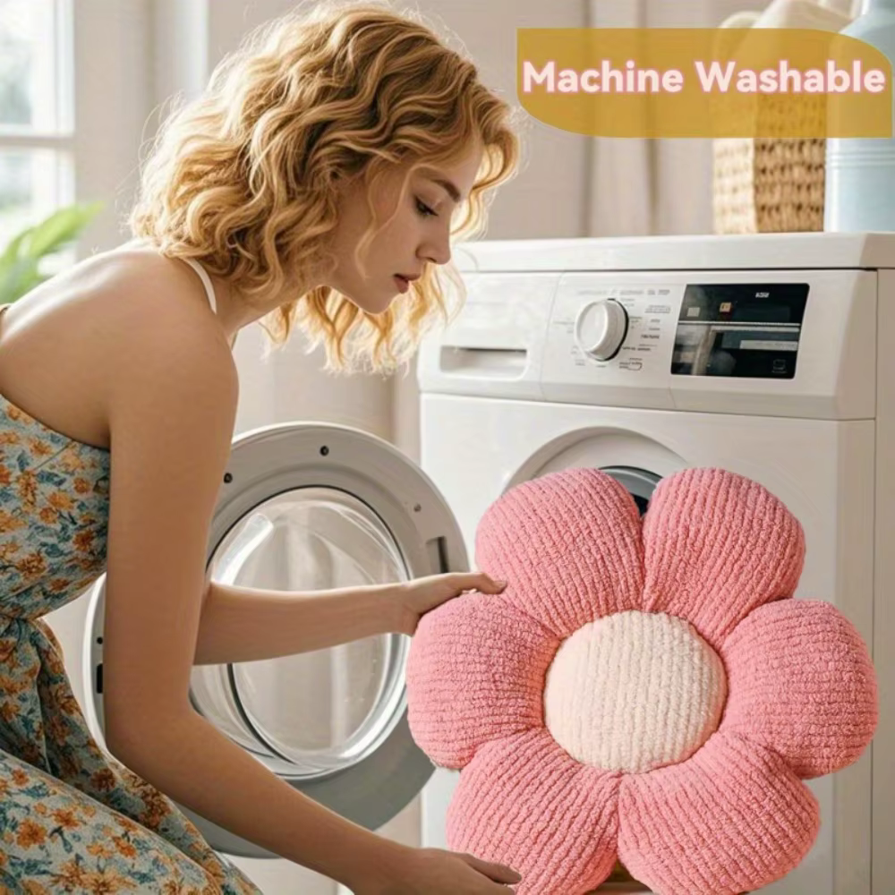 Coussin confortable en forme de fleur de 40 cm, rembourré en coton PP, oreiller doux en forme de fleur, tapis de chaise épais de dessin animé, cadeaux