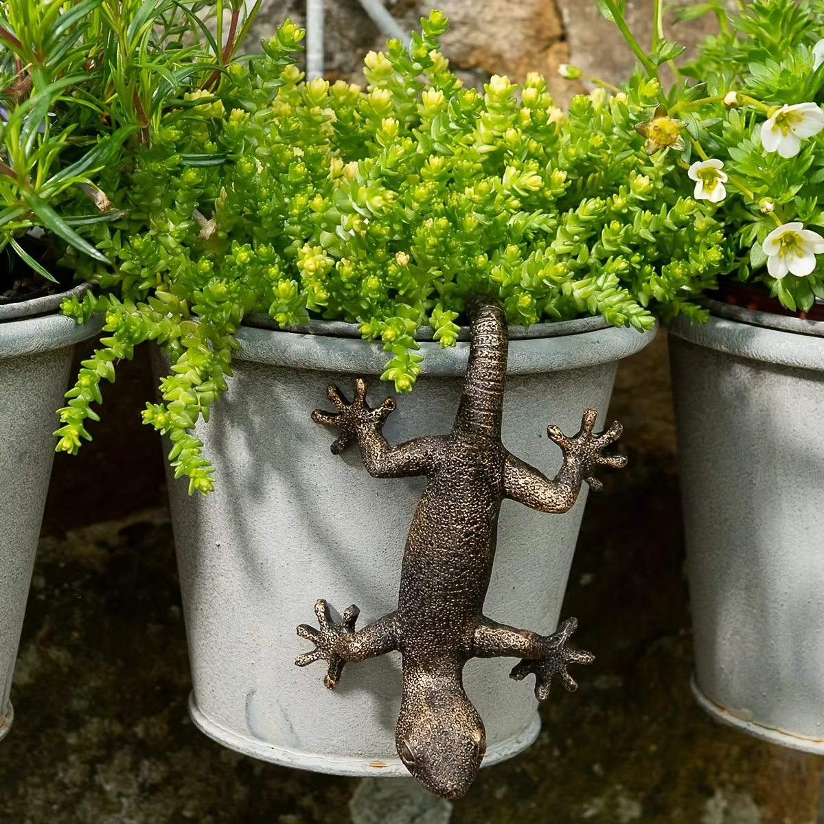 Figurine de jardinière Gecko pour décoration de jardin