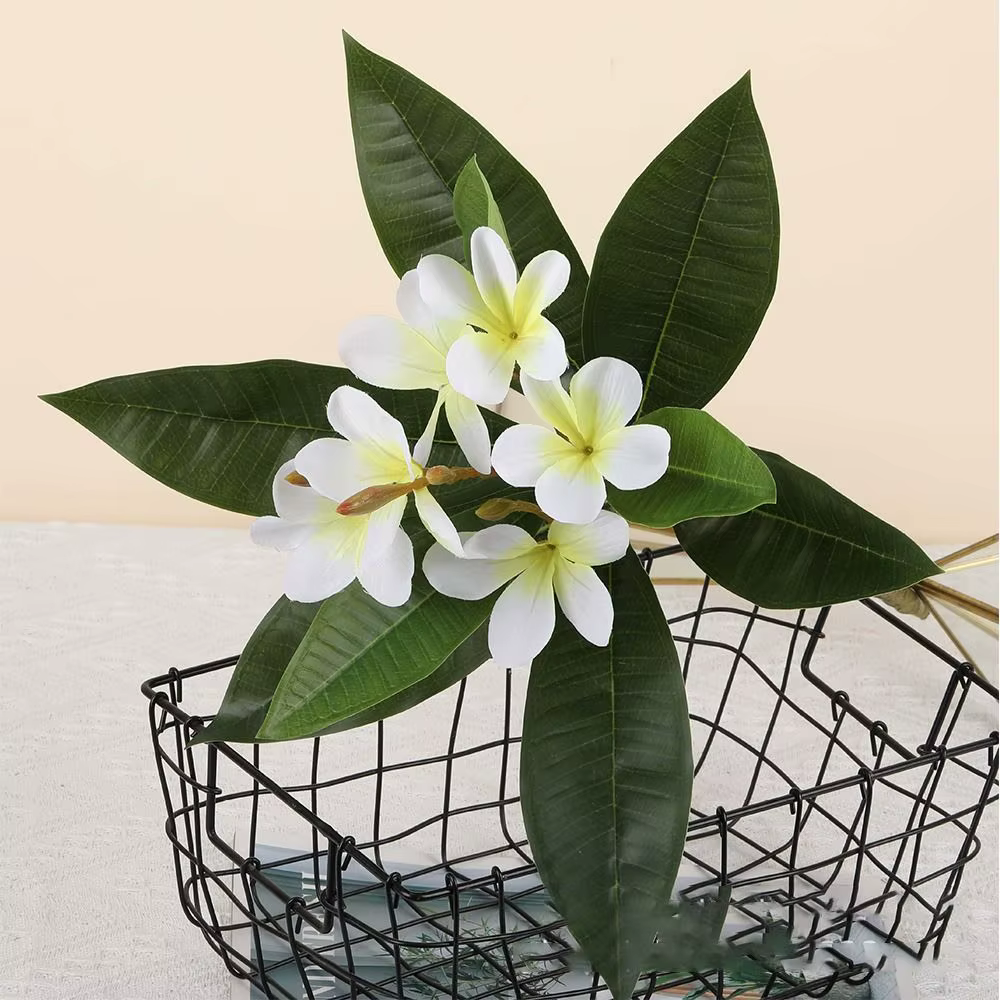 Fleurs de Plumeria artificielles au toucher réel