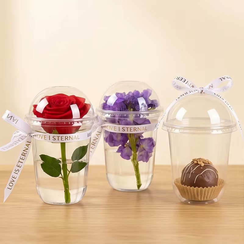 Pot de culture transparent avec couvercle