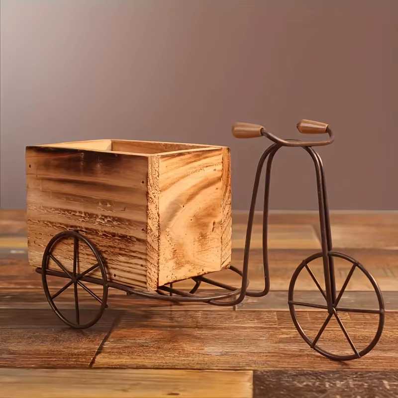 Support de plante de Tricycle en bois rustique Vintage-charmant