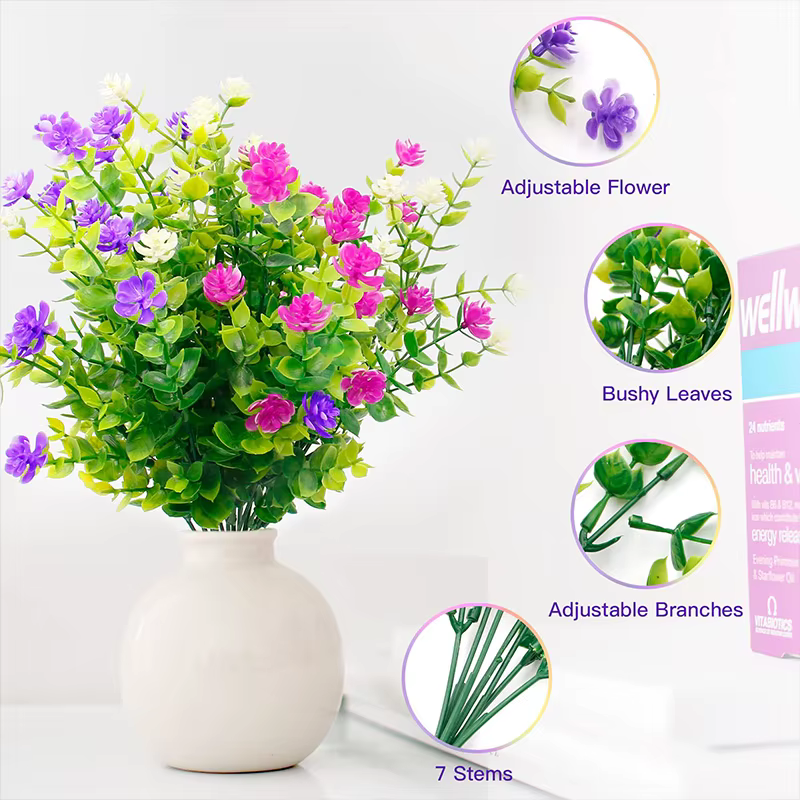 4 paquets de plantes artificielles résistantes aux UV