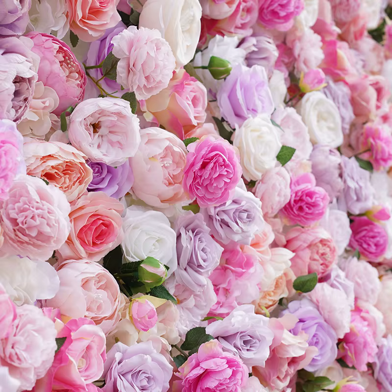Pivoine Rose de luxe, mur de fleurs en tissu