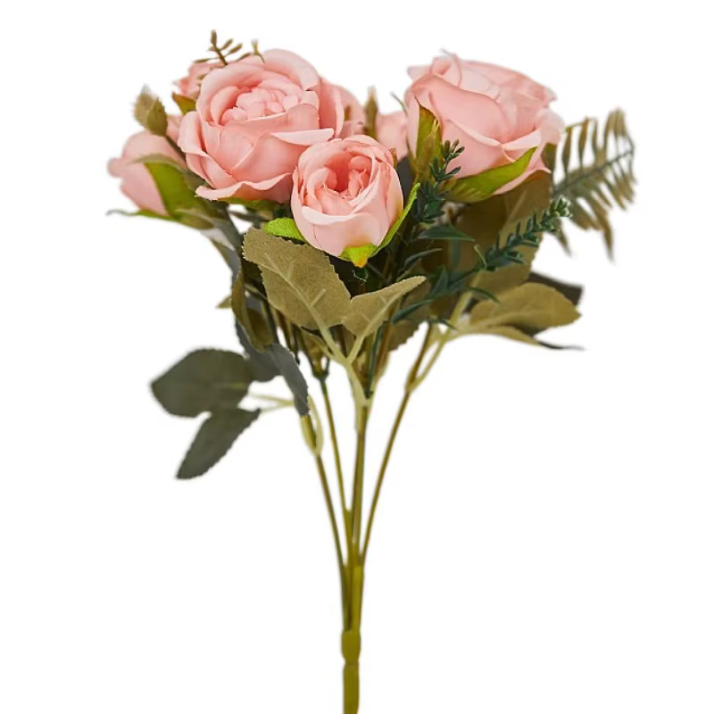 Bouquet de 8 roses vertes artificielles