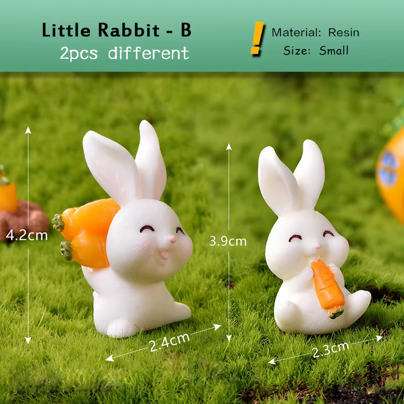 Petit lapin carotte Miniature Figurine chou Animal pâques décor à la maison jardin gâteau décoration accessoires moderne Figure résine
