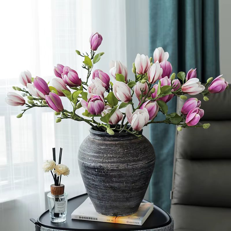Fleur de Magnolia Artificielle à Branche Unique