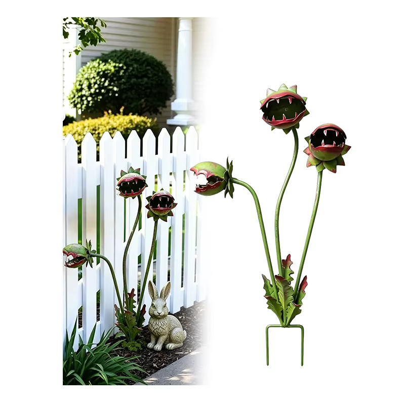 Piquet de jardin en métal pour plantes carnivores
