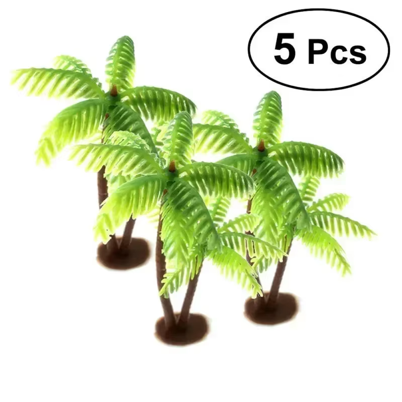 5 pièces Mini plastique cocotier plante artisanat Micro paysage Aquarium décor bricolage