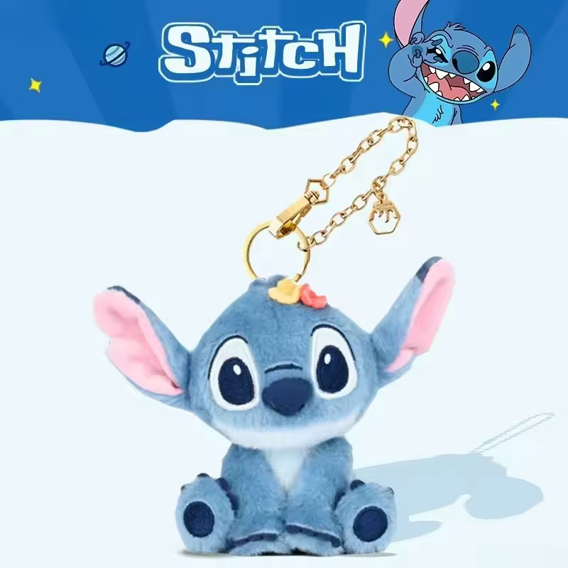 Porte-clés en peluche Stitch Potdemiel, décoration pour sac à dos, jouet chiot interstellaire, cadeau d'anniversaire, accessoires pour sac et casquette