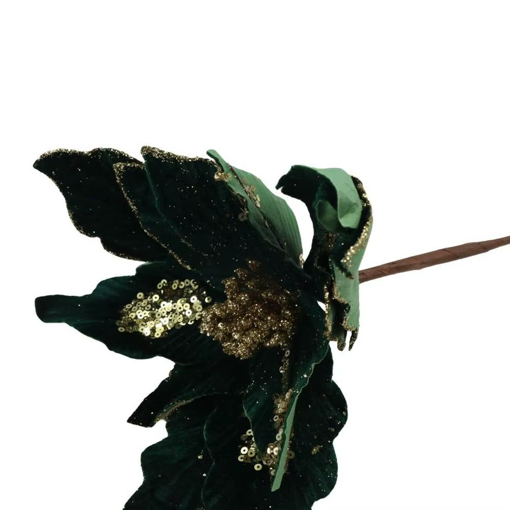Fleur de noël à paillettes suspendues