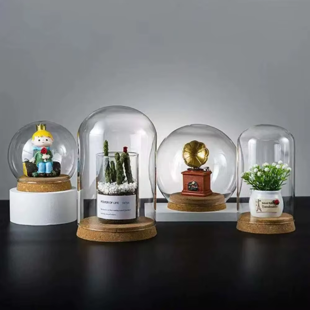 Couvercle en verre transparent pour fleurs fraîches