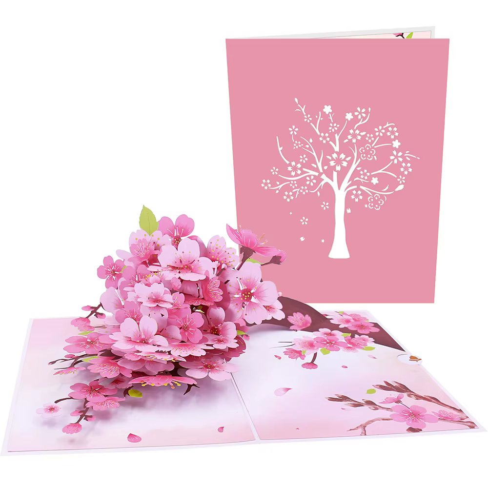 Cymbidium orchidées carte de voeux pop-up avec enveloppe fleurs