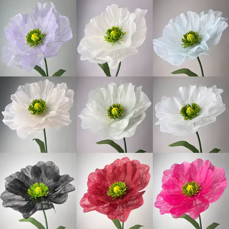 Grands fleurs artificielles pavot