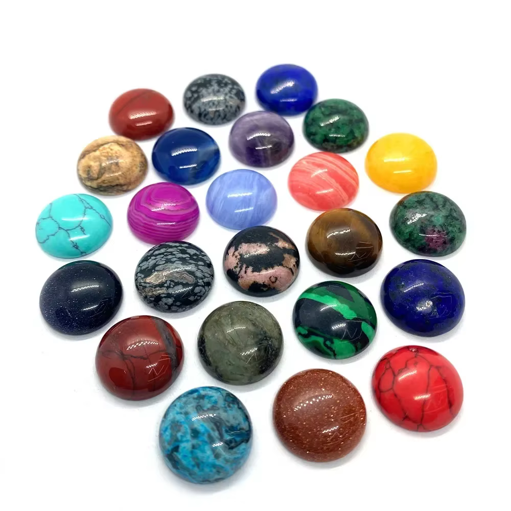 Perles de Cabochon rondes en pierre naturelle Malachite, sans trou, adaptées au bricolage, pendentifs, bagues, boucles d'oreilles, Bracelet, bijoux