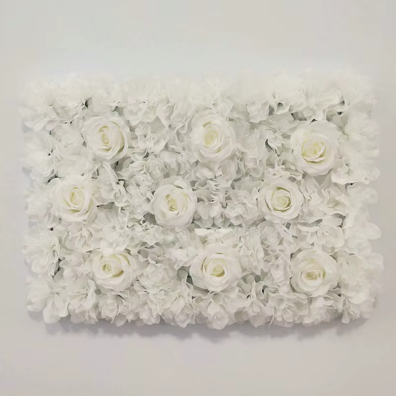 Mur de fleurs artificielles blanches pour décoration de noël