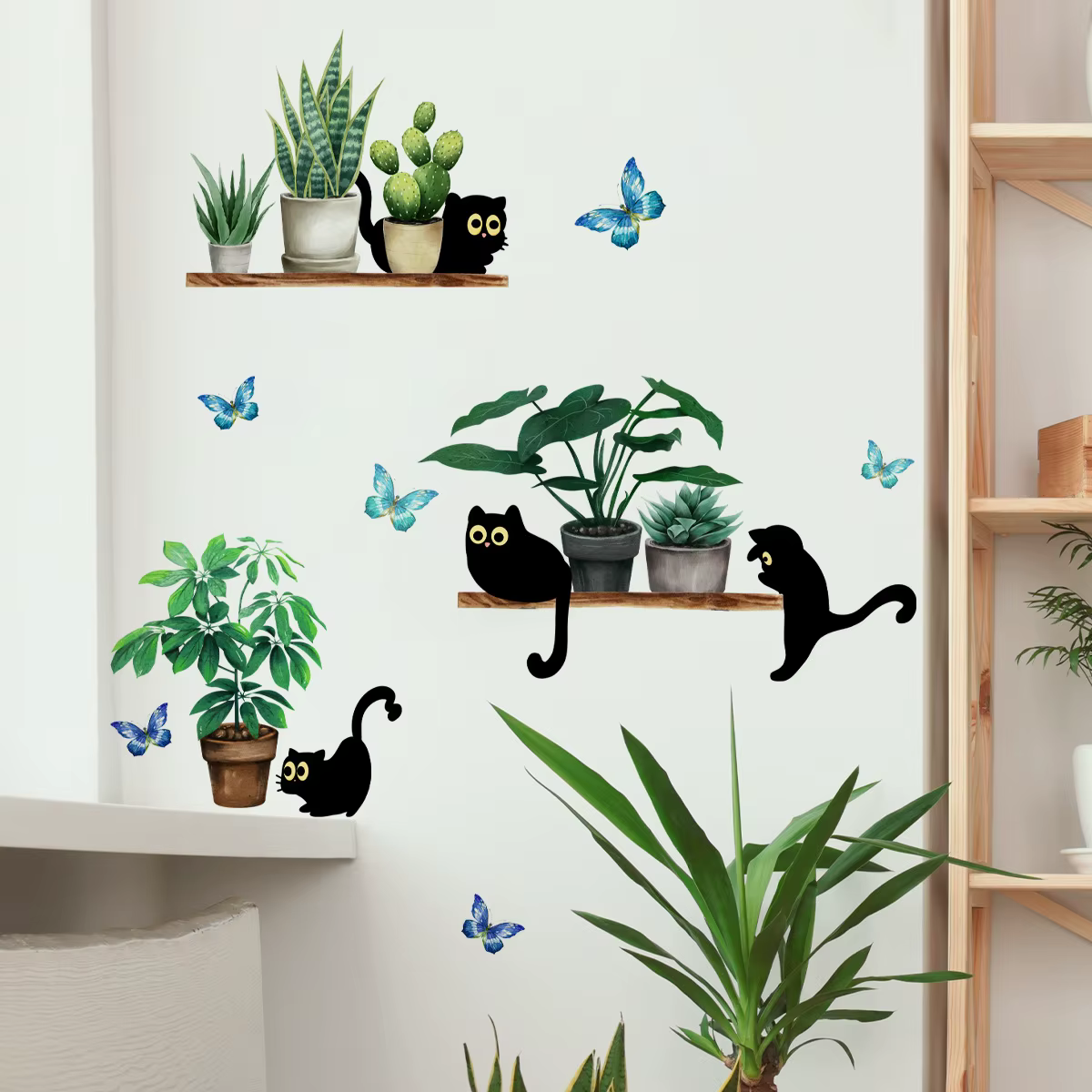Autocollant Mural plante verte en pot