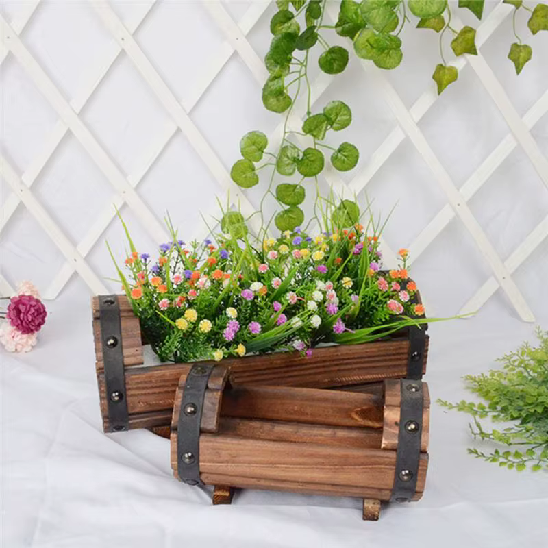 Wood Pots à fleurs en bois carbonisé antiseptique pour décoration de mariage