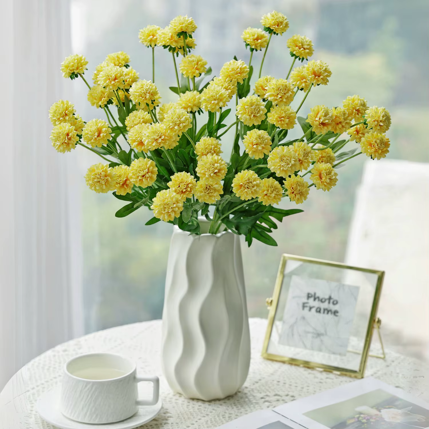 Chrysanthèmes artificiels en soie pour décorations de jardin
