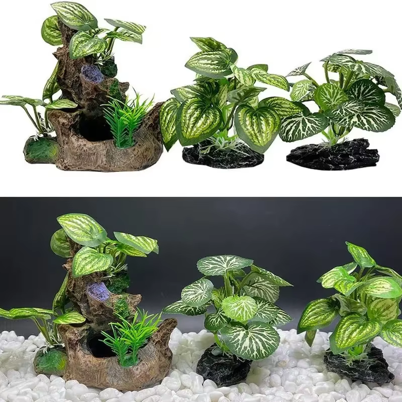 Ornements d'aquarium, plantes artificielles