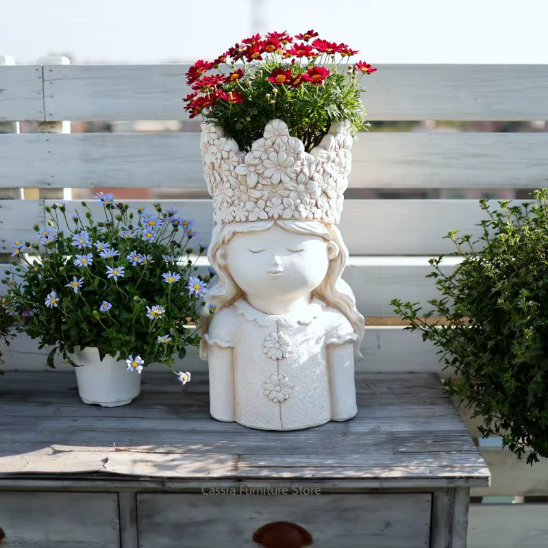 Pot de fleurs artistique pour jardin et patio