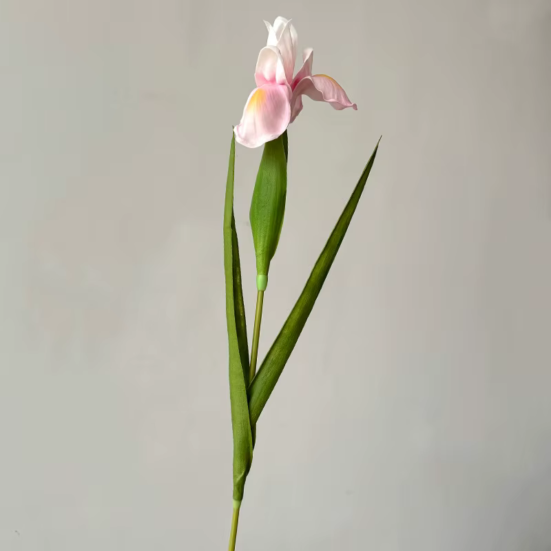 22.8 Inch Artificial Iris Flower Real Touch PU Faux Flowers for Home Decor Elegant Floral Arrangement