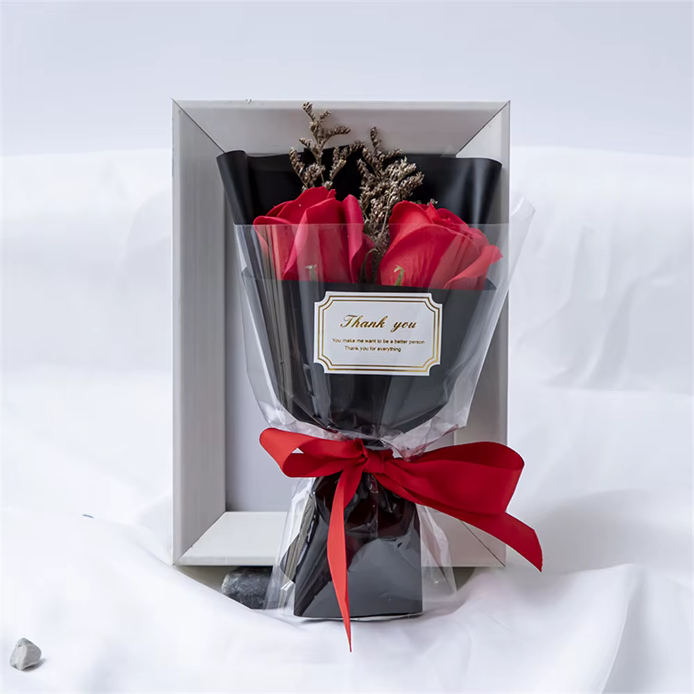 Cadeau artisanal, rose artificielle parfumée
