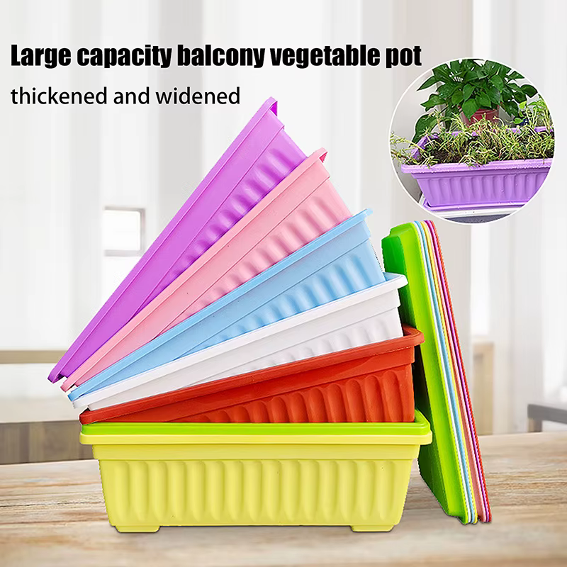 Pots de fleurs rectangulaires en plastique respirant