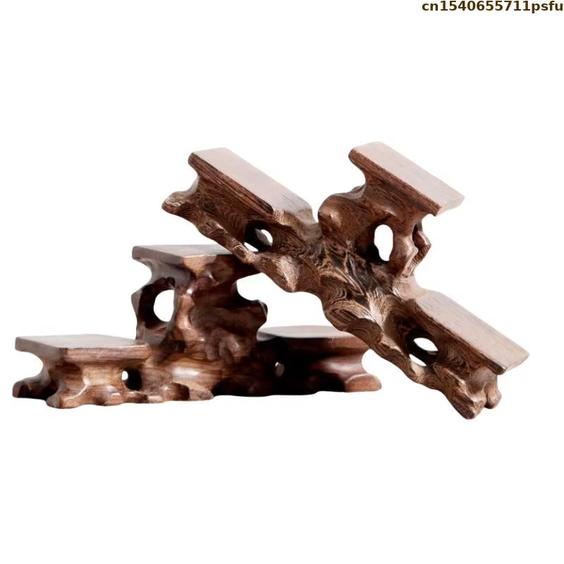Support de table en bois massif naturel pour vase
