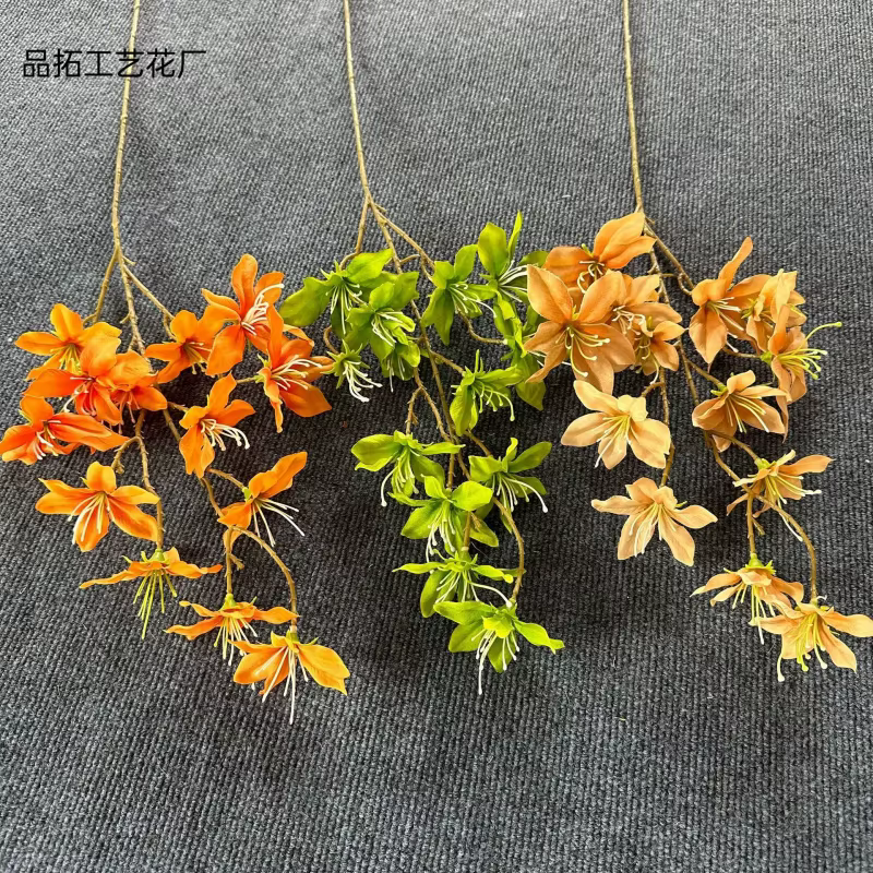 10pcs Fleur de Magnolia Artificielle Avec Tige Longue 13 Têtes Yulan Blossom Arbre Branche