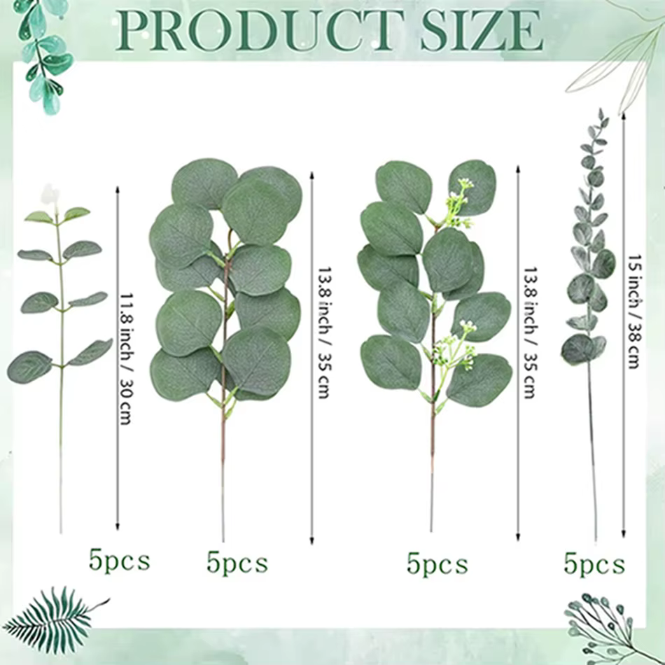 20pcs plante Artificielle vert combinaison BRICOLAGE mariée bouquet mariage fleur jardin salle à manger table centre