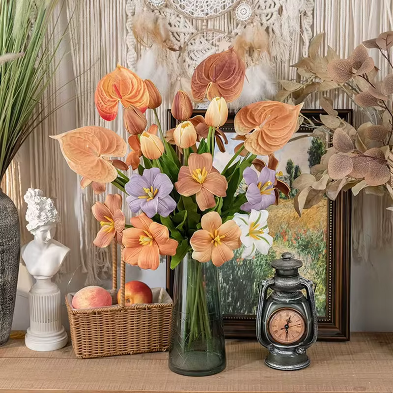 Bouquet de fleurs artificielles en PU Anthurium