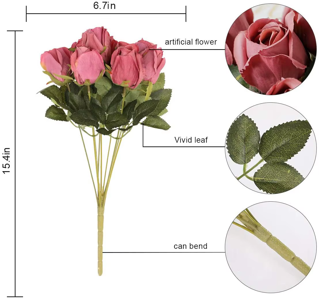 3 bouquets de fleurs artificielles
