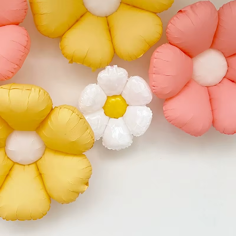 6 pièces fleurs, marguerites, ballons, décorations de fête, arrangement mignon