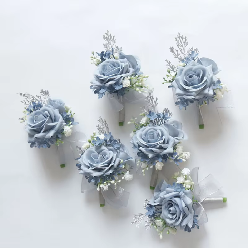 Bouquet de Fleurs Artificielles Bleu Clair
