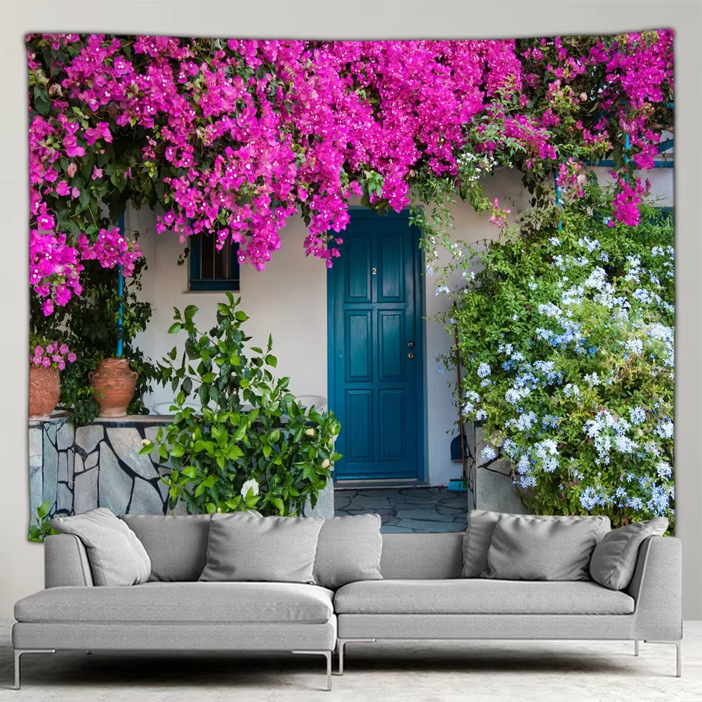 Tapisserie de paysage, plantes de rue