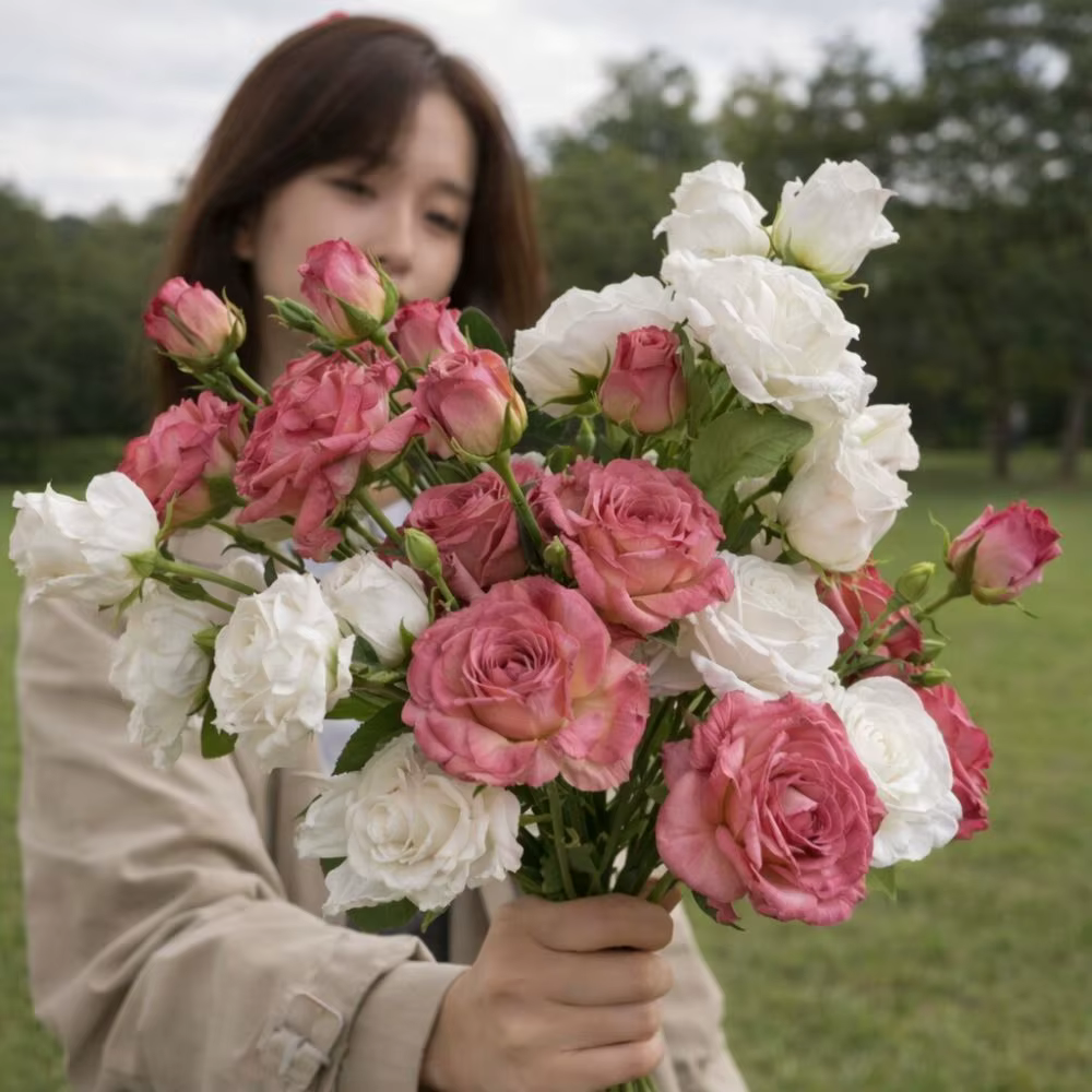 Bouquet de roses artificielles réalistes
