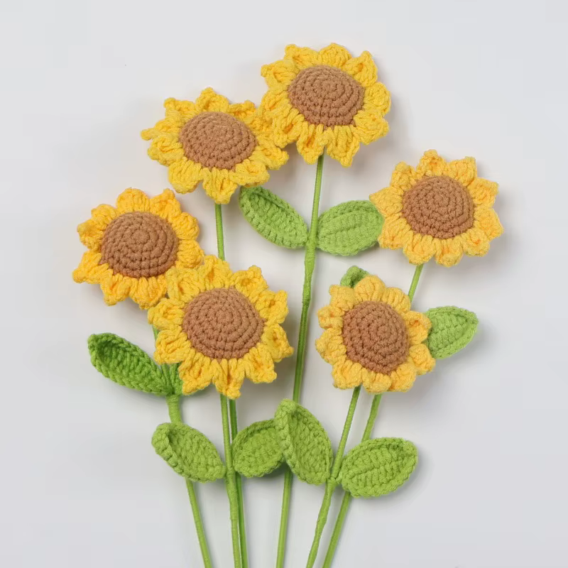 Bouquet de tournesols au crochet